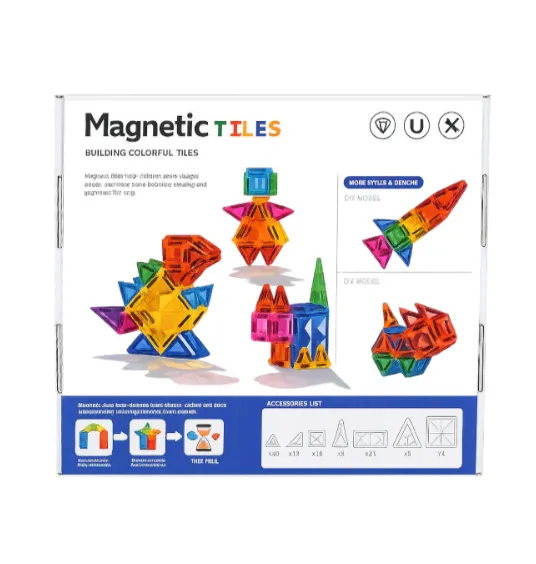 Constructor magnetic transparent 60 piese, cod 990097 Constructor magnetic transparent 60 piese, cod 990097