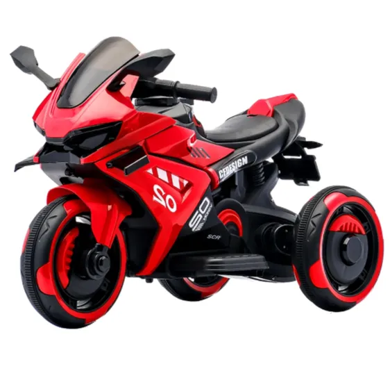 Детский электромотоцикл с дистанционным управлением, красный (96789)