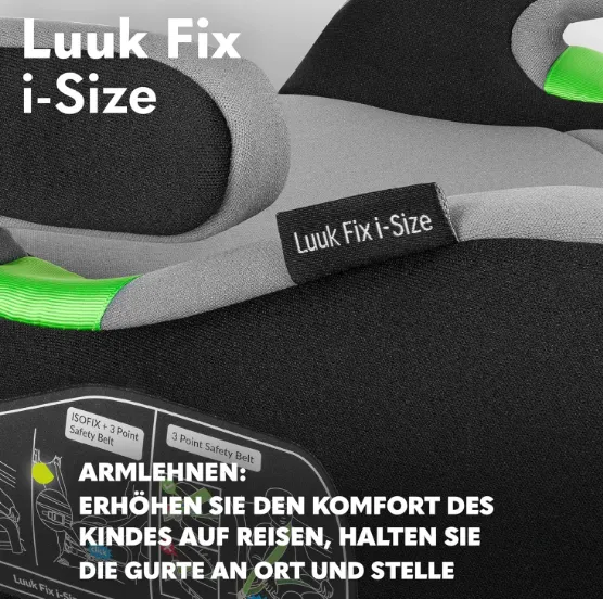 Inaltator auto - buster 22-36 kg Lionelo Luuk Fix i-size Grey Stone Inaltator auto - buster 22-36 kg Lionelo Luuk Fix i-size Grey Stone