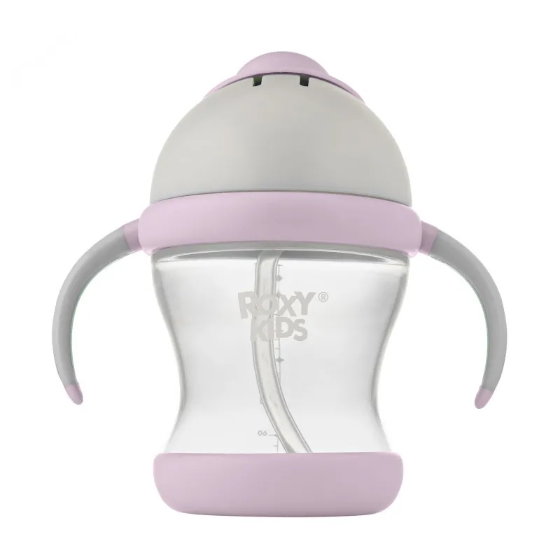 Cana anti-varsare cu pai Roxy Kids, Gri+Lavanda (RFD-008-Gr) Cana anti-varsare cu pai Roxy Kids, Gri+Lavanda (RFD-008-Gr)