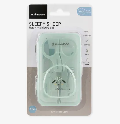 Set de manichiură Kikkaboo Sleepy Sheep Mint, 3 piese Set de manichiură Kikkaboo Sleepy Sheep Mint, 3 piese