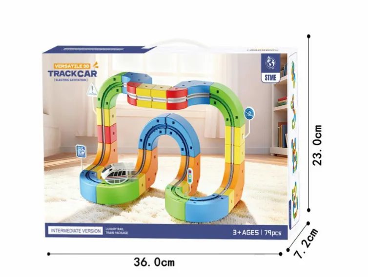 Tren magnetic cu sina magnetica (83 piese), USB,333-25