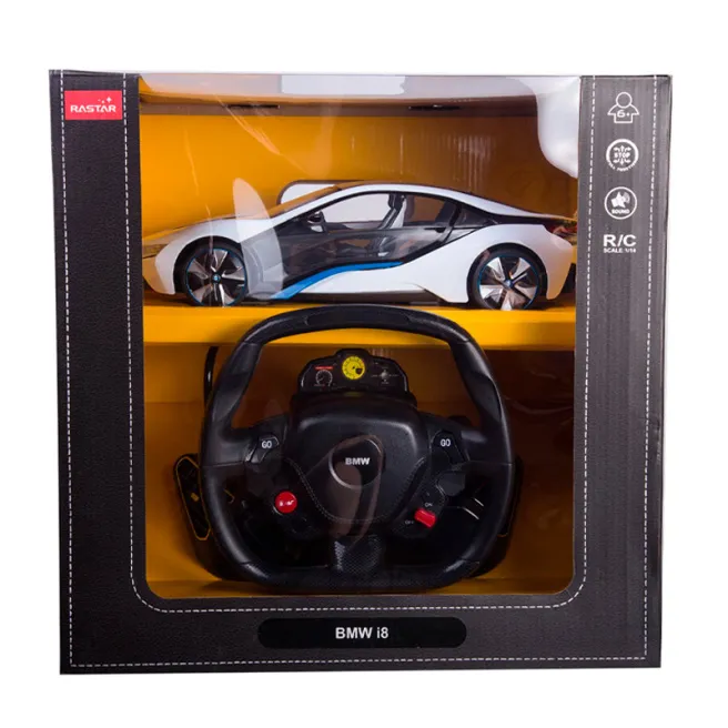 RS Mașină cu telecomandă RASTAR 1:14 BMW i8 (cu volan), alba, cod 50539