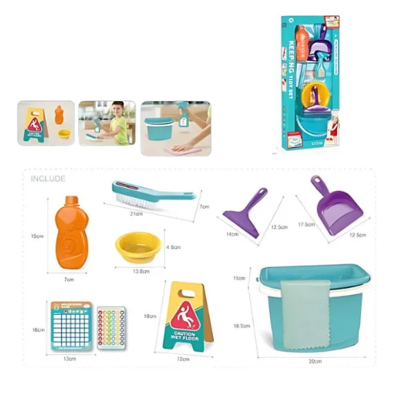 Set de curățenie pentru copii cu găleată Set de curățenie pentru copii cu găleată
