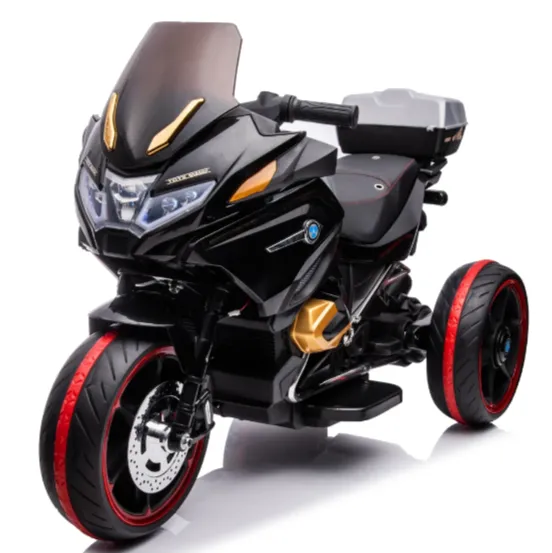 Детский электромотоцикл с дистанционным управлением, черный (34568)
