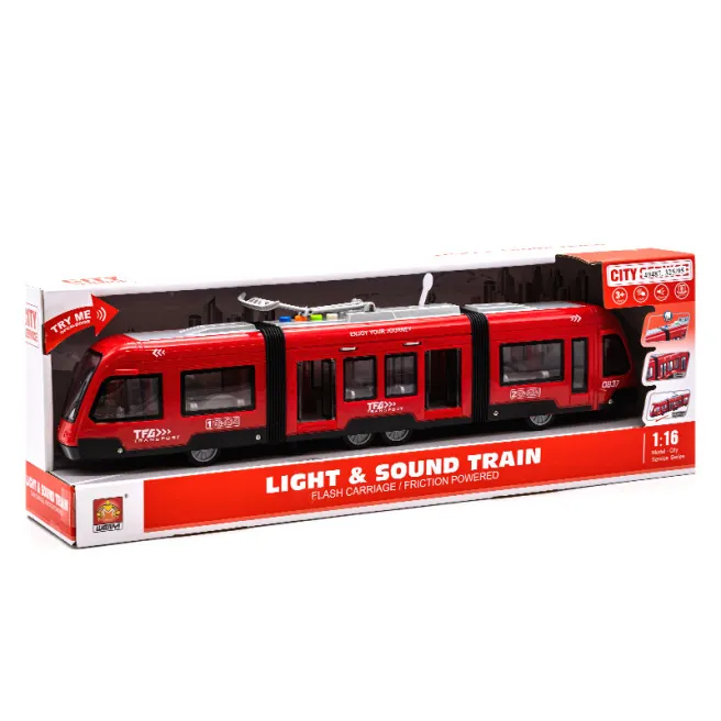 WY Tramvai cu inertie, rosu (lumini,sunete), cod 49487
