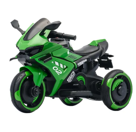 Детский электромотоцикл с дистанционным управлением, зеленый (RTW8)
