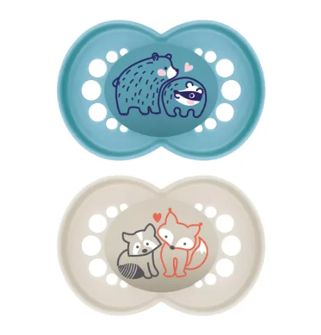 Пустышка ортодонтическая силиконовая MAM Original Planet Love Boy (16+ мес), 2 шт.