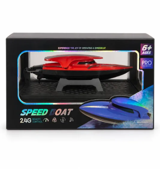 Barca cu telecomanda Speed Boat 2.4G, USB, rosu, cod 10159b