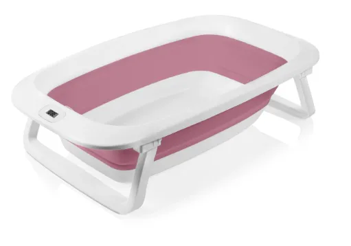 Cadita pliabila cu termometru Lionelo BabyBubble Pink Magnolia, 85 cm Cadita pliabila cu termometru Lionelo BabyBubble Pink Magnolia, 85 cm
