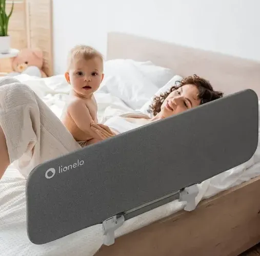Barieră de protecție pentru pat Lionelo Lora Grey Stone, 105 cm
