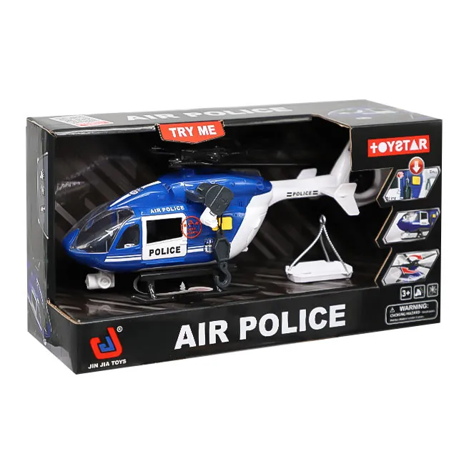 Elicopter de poliție inerțial albastru cu alb, cod 860206