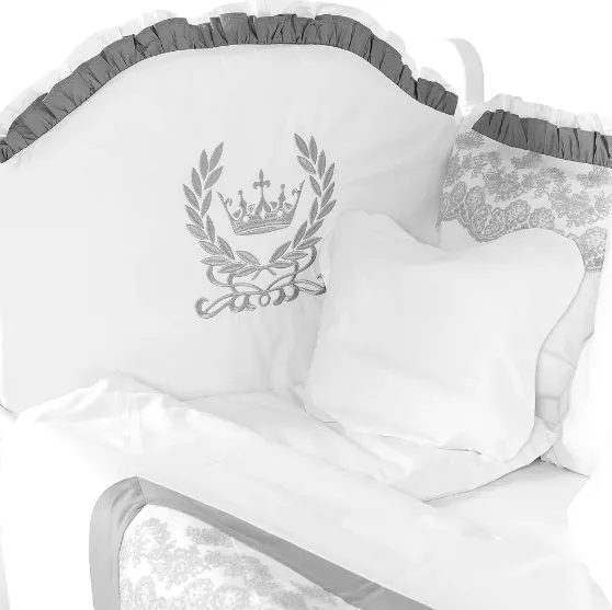 Lenjerie de patut 8 piese PM Royal Gri Lenjerie de patut 8 piese PM Royal Gri