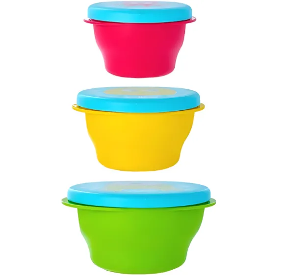 Set de 3 boluri de hrănire cu capac, 160/240/340 ml Set de 3 boluri de hrănire cu capac, 160/240/340 ml