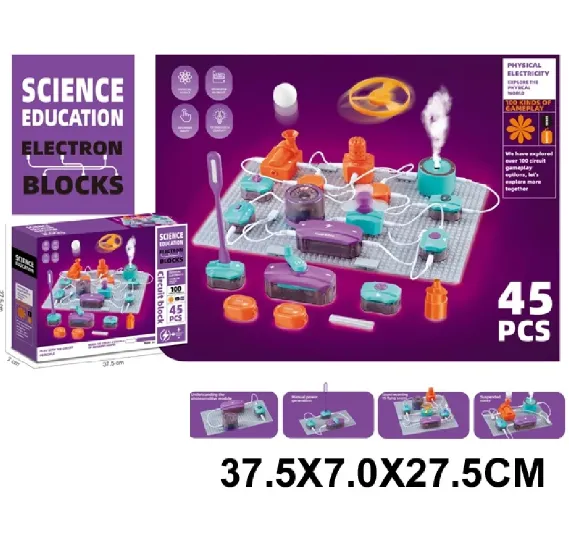 Joc educativ, Experiment Circuite electrice, 45 de piese, multiple experimente (555000)