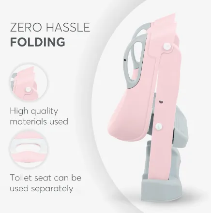 Colac pentru WC copii cu scară Kikkaboo Lea Pink, 12 luni + Colac pentru WC copii cu scară Kikkaboo Lea Pink, 12 luni +