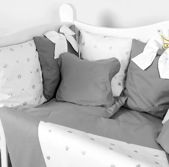 Lenjerie de patut 8 piese PMPerne Gri Lenjerie de patut 8 piese PMPerne Gri