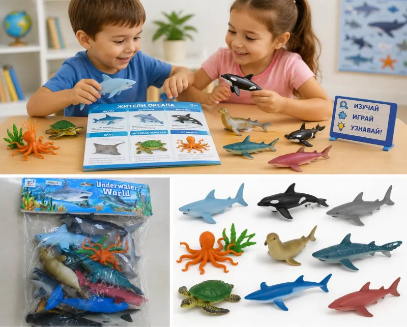 Set de figurine reprezentând creaturi marine