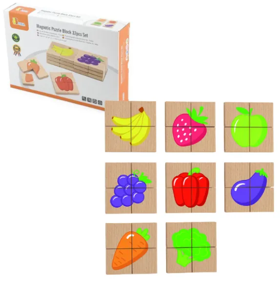 Puzzle-uri magnetice „Fructe” 32 elem.