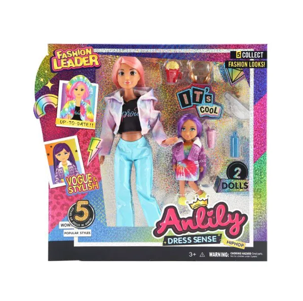 Papusa Anlily, 30 cm, în pantaloni albastri , cu accesorii, 616805