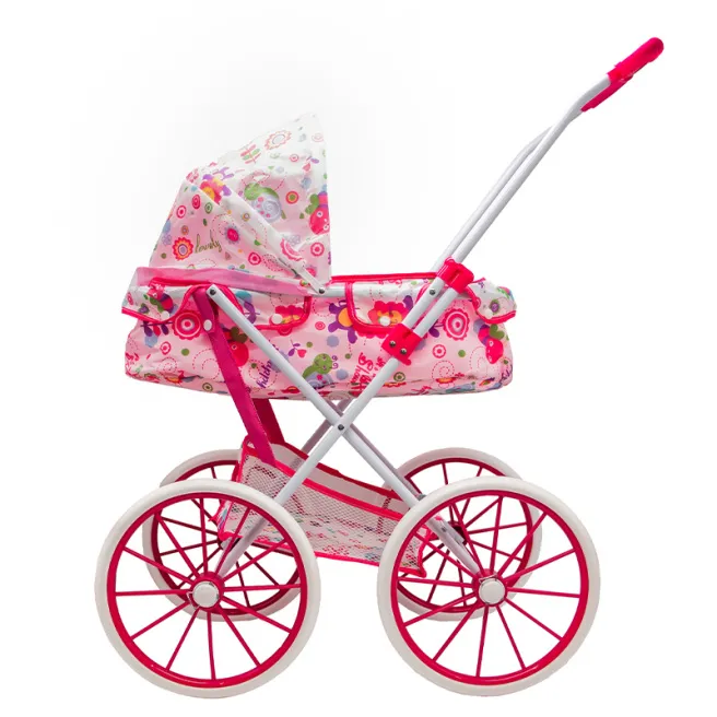 Cărucior pentru păpușă cu roți mari 