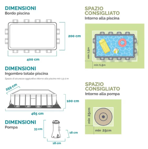 INTEX, CHEVRON PRISM FRAME RECTANGULAR POOL 400 x200 x 100 cm, 6836 L, cadru metalic, cu pompă de filtrare INTEX, CHEVRON PRISM FRAME RECTANGULAR POOL 400 x200 x 100 cm, 6836 L, cadru metalic, cu pompă de filtrare