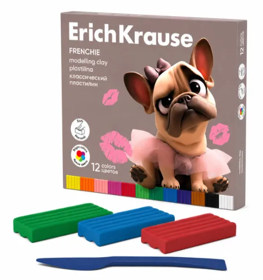 Plastilina ErichKrause Frenchie 12 culori , 192 g