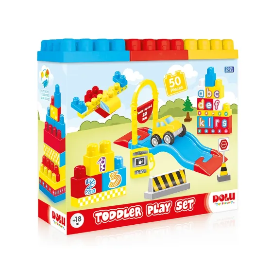 Constructor cu traseu auto, 50 piese, Dolu (5025) Constructor cu traseu auto, 50 piese, Dolu (5025)