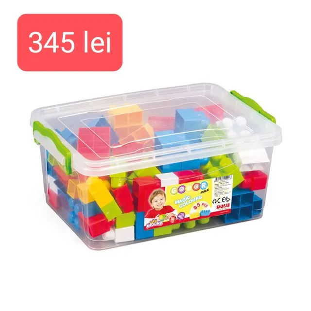 Большие цветные блоки в сундуке 85 штук.(Dolu) арт. 5090