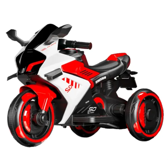 Детский электромотоцикл с дистанционным управлением, красный (85297)