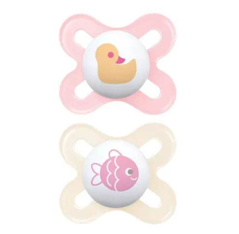 Пустышка ортодонтическая силиконовая MAM Original Start Sealife Girl (0-2 мес), 2 шт.