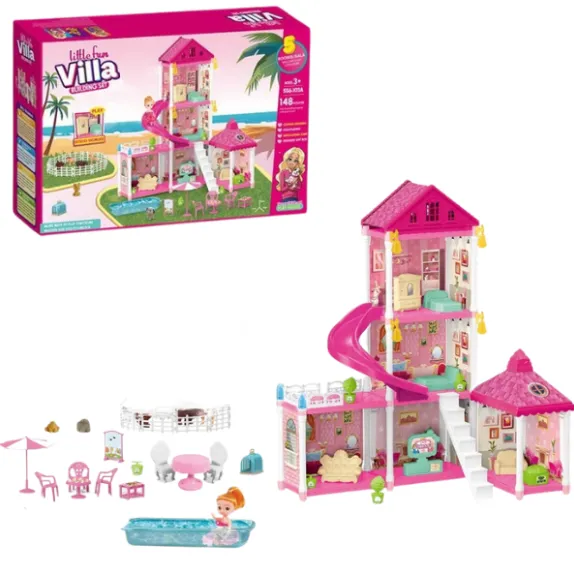 Кукольный домик «Маленькая Вилла» + аксессуары, 148 элем.