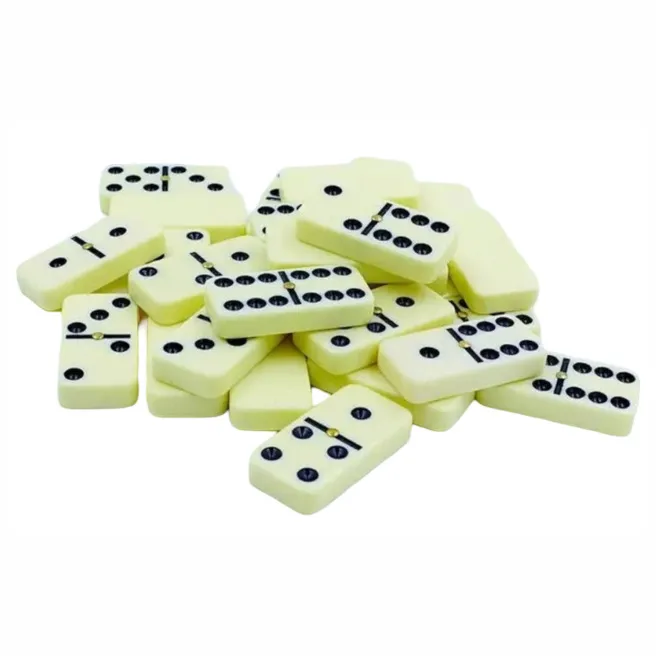 Joc de societate Domino în cutie cu ornament maro, cod 62198 Joc de societate Domino în cutie cu ornament maro, cod 62198