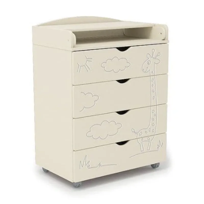 Детский комод Eucalyptus Jiraffe80 (DSK-J702) Слоновая кость