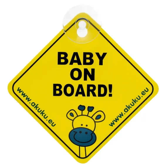 Semn auto Akuku Baby on Board Yellow