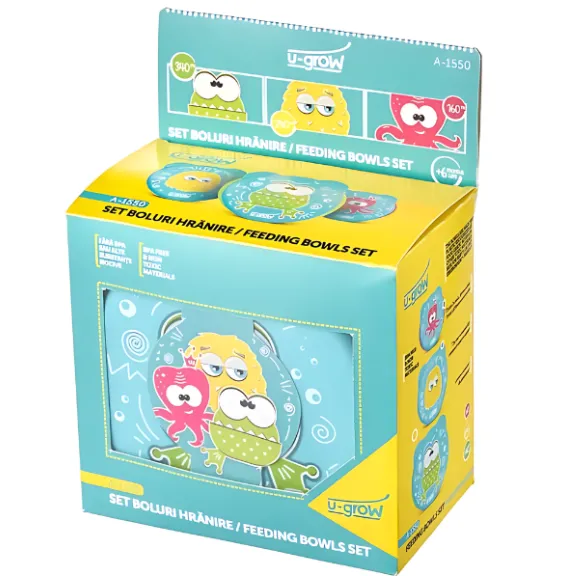 Set de 3 boluri de hrănire cu capac, 160/240/340 ml Set de 3 boluri de hrănire cu capac, 160/240/340 ml