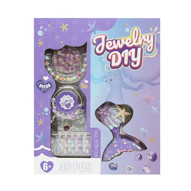 Set pentru crearea bratari, mov, cod 672076