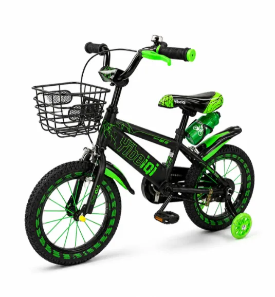 Bicicleta 14 inch, cu 4 roti, verde, cod 2711D