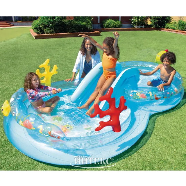 Игровой центр Морские Глубины 310*193*71 см, с горкой и фонтаном арт. 56143