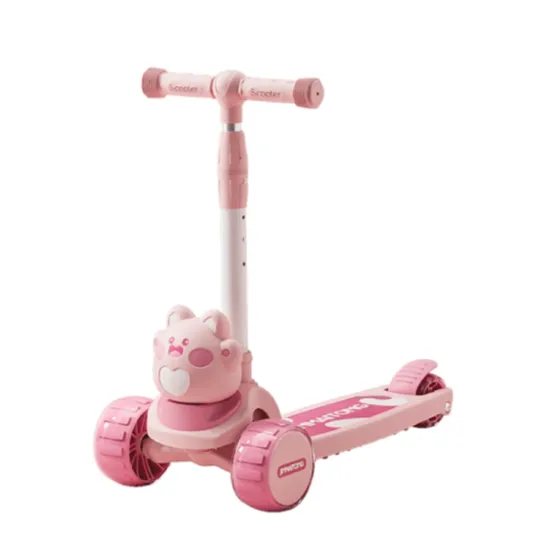 Trotinetă pentru copii cu 3 roți luminoase, platformă cu lumini și muzică, roz, RTM Scooter (89129)