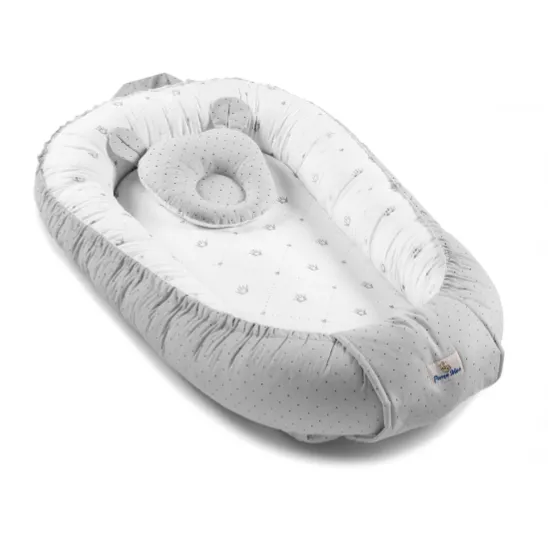 Babynest pentru bebeluș PM Buline Gri