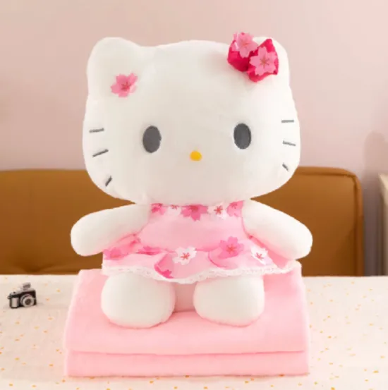 Jucărie din pluș Hello Kitty 45cm,cu plapumă 1×1.6m (579487)