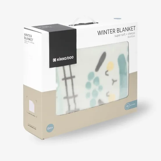 Păturică Kikkaboo Sherpa Sleepy Sheep Green, 80x110 cm Păturică Kikkaboo Sherpa Sleepy Sheep Green, 80x110 cm