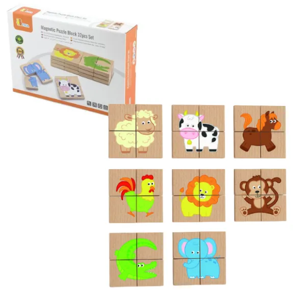 Puzzle-uri magnetice „Animale”32 elem.