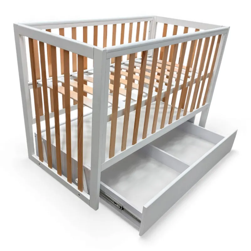 Pătuţ Eucalyptus Mia Premium Elite Transversal (DS-406) Alb+Natural Pătuţ Eucalyptus Mia Premium Elite Transversal (DS-406) Alb+Natural