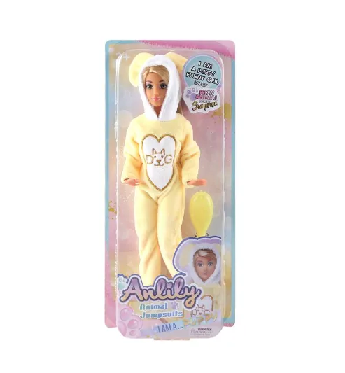 Papusa Anlily, 30 cm, în costum galben, 616661