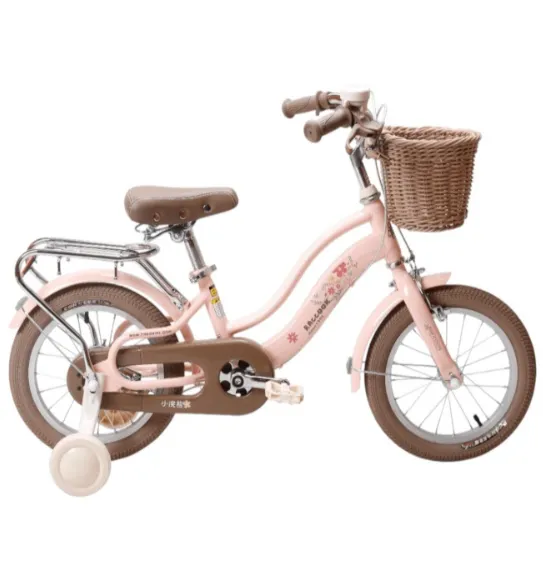 Bicicletă pentru copii cu 4 roți, 18 inch, roz, cod 2238D