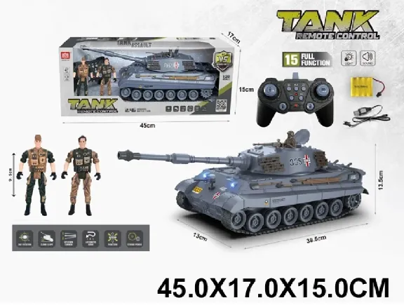 Радиоуправляемый танк со звуком и светом, с зарядным устройством