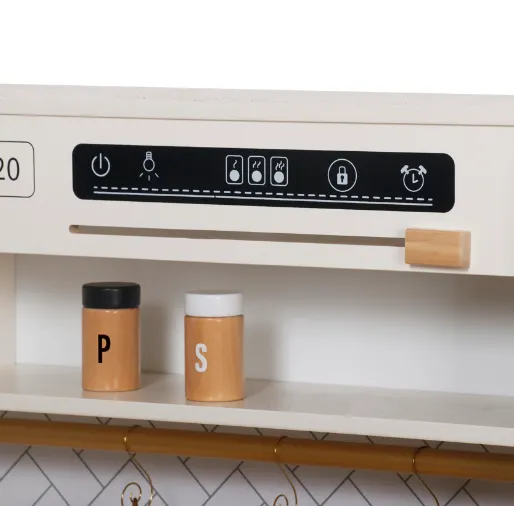 Bucătărie din lemn cu accesorii și funcții, 91*29*90cm, Alb, W10C923B Bucătărie din lemn cu accesorii și funcții, 91*29*90cm, Alb, W10C923B