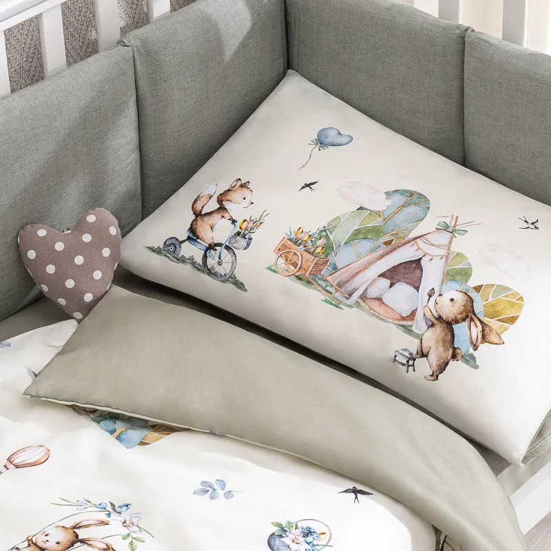 Lenjerie de pat pentru copii Perina Friends (FD3-01.1) Gri-oliva Lenjerie de pat pentru copii Perina Friends (FD3-01.1) Gri-oliva